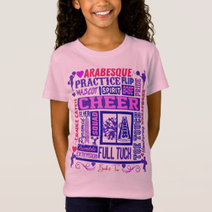 Girls Cheerlead Paars Typography T-Shirt
