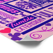 Girls Cheerlead Paarse Typografie Poster (Hoek)