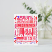 Girls Cheerlead Typografie in Red Briefkaart (Staand voorkant)