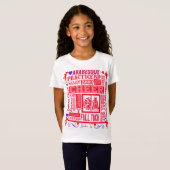 Girls Cheerlead Typografie in Red T-shirt (Voorkant volledig)