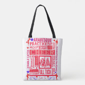 Girls Cheerlead Typografie in Red Tote Bag (Achterkant)