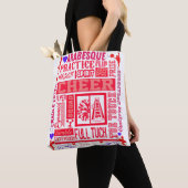 Girls Cheerlead Typografie in Red Tote Bag (Dichtbij)