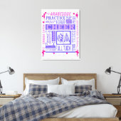 Girls Cheerlead Typografie in roze en Paars Canvas Afdruk (Insitu (Slaapkamer))