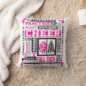 Girls Cheerlead Typography in Black and Pink Kussen (Deken)