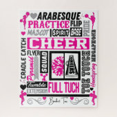 Girls Cheerlead Typography in Black and Pink Legpuzzel (Verticaal)