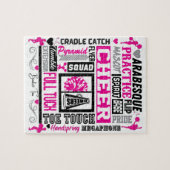 Girls Cheerlead Typography in Black and Pink Legpuzzel (Horizontaal)