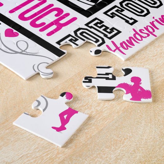 Girls Cheerlead Typography in Black and Pink Legpuzzel (Zijkant)