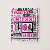 Girls Cheerlead Typography in Black and Pink Legpuzzel (Verticaal)