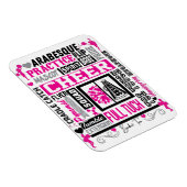 Girls Cheerlead Typography in Black and Pink Magneet (Rechterzijde)