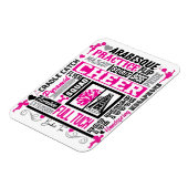 Girls Cheerlead Typography in Black and Pink Magneet (Linkerzijde)