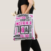 Girls Cheerlead Typography in Black and Pink Tote Bag (Dichtbij)