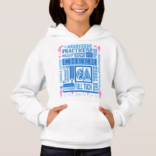 Girls Cheerlead Typography in Blue and Pink (Voorkant)
