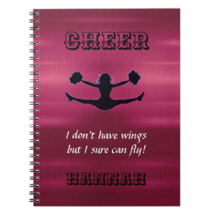 Girls Cheerleader Flyer Spiral Notitieboek met naa
