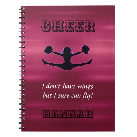 Girls Cheerleader Flyer Spiral Notitieboek met naa (Voorkant)