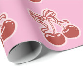 Girls Cherry Sweet 16th Birthday Invitation Cadeaupapier (Rol Hoek)