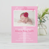 Girls Christening/Baptism Invitation Kaart (Staand voorkant)