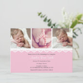 Girls Christening/Baptism Invitation Kaart (Staand voorkant)