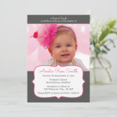 Girls Christening/Baptism Invitation Kaart (Staand voorkant)