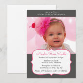 Girls Christening/Baptism Invitation Kaart (Voorkant / Achterkant)