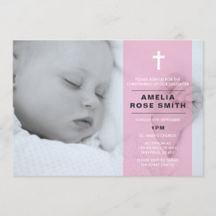 Girls Christening/Baptism Invitation Kaart