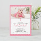 Girls Christening/Baptism Invitation Kaart (Staand voorkant)