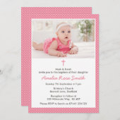 Girls Christening/Baptism Invitation Kaart (Voorkant / Achterkant)
