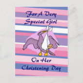 Girls Christening Bird Briefkaart (Voorkant)
