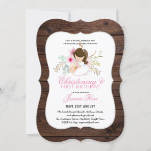 Girls CHRISTENING en 1e BIRTHDAY Girl Floral Kaart