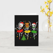 Girls Christmas Ballet Skeleton Ballerina Women Sk Kaart (Gele Bloem)