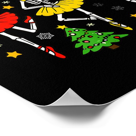 Girls Christmas Ballet Skeleton Ballerina Women Sk Poster (Hoek)