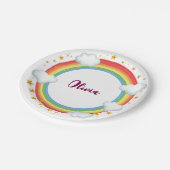 Girls' Circle Rainbow Name Lijst Papieren Bordje (Gekanteld)