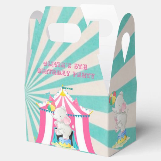 Girl's Circus Theme Birthday Party Custom Bedankdoosjes (Geopend)