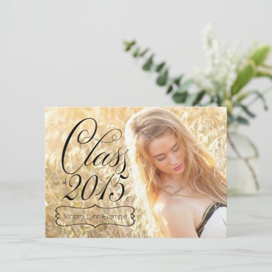 Girls Class of 2015 Afstudeeraankondigingen Kaart (Staand voorkant)