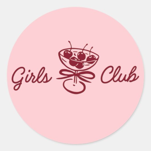 Girls Club Ronde Sticker (Voorkant)