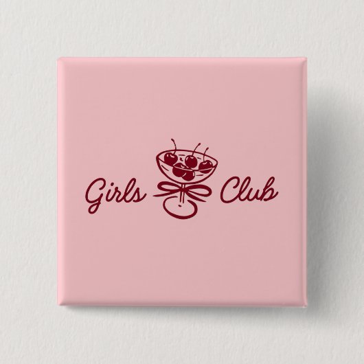 Girls Club Vierkante Button 5,1 Cm (Voorkant)