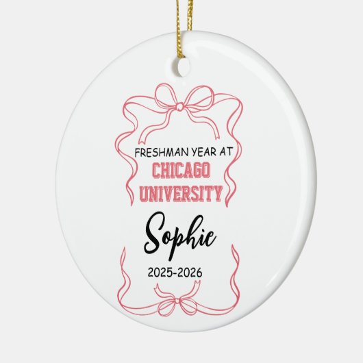 Girls College Ornament, University student Keramisch Ornament (Links)