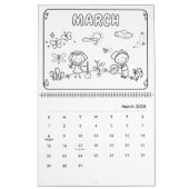 Girls Coloring Calendar Kalender (Mar 2026)