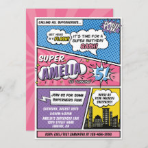 Girls Comic Book Style Superheld Birthday Party