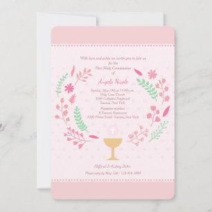 Girl's Communion Invitation Kaart