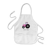 Girl's Cool Doodle Pink Boerderij Tractor met naam