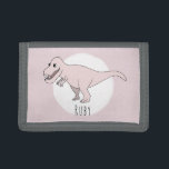 Girl's Cool Pink Doodle T-Rex Dinosaur met naam Drievoud Portemonnee<br><div class="desc">Dit coole ontwerp maakt deel uit van een collectie met schattige dinosaurussen voor kleine meisjes's kleding en accessoires. Het ontwerp van deze kinderen is voorzien van een handgetekende roze T-Rex doodle dinosaurus en kan worden gepersonaliseerd met de naam van je meisje. Ideaal voor de eerste portemonnee van je meisje. Bekijk...</div>