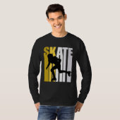 Girls Cool Retro Pink Inline Skating Skater Daught T-shirt (Voorkant volledig)