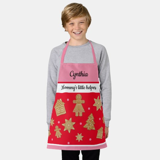 Girl's Custom Gingerbread All-Over Print Schort (Gedragen)