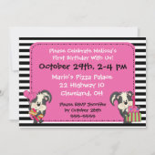 Girls Custom Little Stinker Skunk Birthday Invite Kaart (Achterkant)