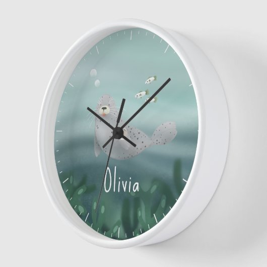 Girls Cute Blue onder het Zee Ocean Seal Kinder (Hoek)