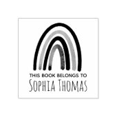 Girls Cute Boho Rainbow Kinder School Bookplate Rubberstempel (Afrduk)