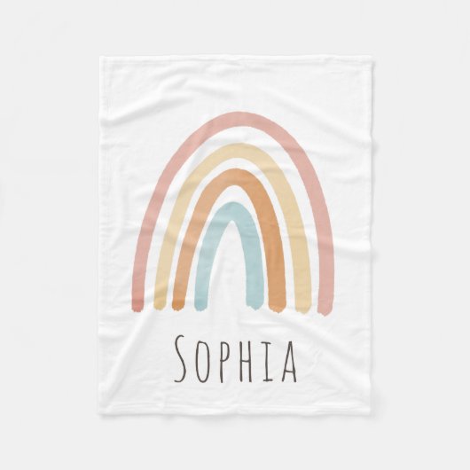 Girls Cute Boho Waterverf Rainbow Kinder Fleece Deken (Voorkant)