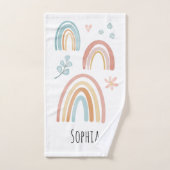 Girls Cute Boho Waterverf Rainbow Pattern Kinder Bad Handdoek (Handdoek)