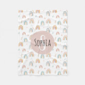 Girls Cute Boho Waterverf Rainbow Pattern Kinder Fleece Deken (Voorkant)