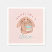 Girls Cute Bunny Cake Girls Whimsical Birthday  Servet (Voorkant)